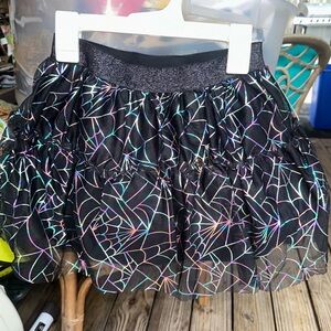 Cat & Jack Black Skirt with Multicolor Web Design
